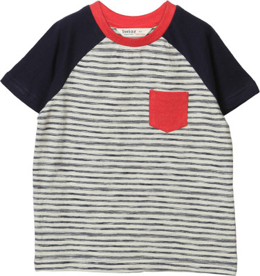 

Beebay Boys Striped T Shirt(Dark Blue, Pack of 1), Navy