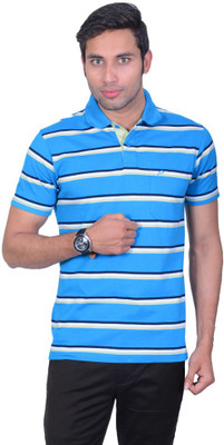

Proline Striped Men's Polo Neck Blue T-Shirt