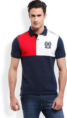 Parx Solid Men's Polo Neck Blue T-Shirt