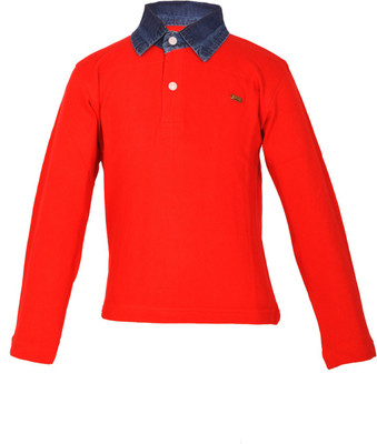 

Gkidz Boys Solid Cotton T Shirt(Red, Pack of 1