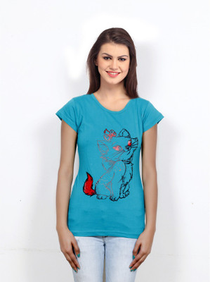 

IndiWeaves Casual Short Sleeve Printed Women's Grey Top(Size: XXL)