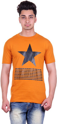 

Urban Street Solid, Graphic Print Men's Round Neck Orange T-Shirt, Yellow mustard