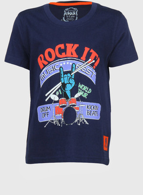 

Chalk by Pantaloons Boys Graphic Print T Shirt(Dark Blue, Pack of 1, Indigo