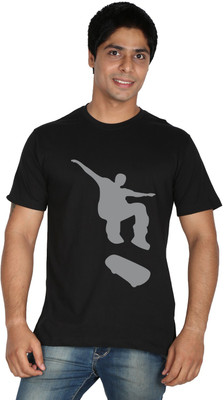 

Trendster Printed Men's Round Neck Black T-Shirt