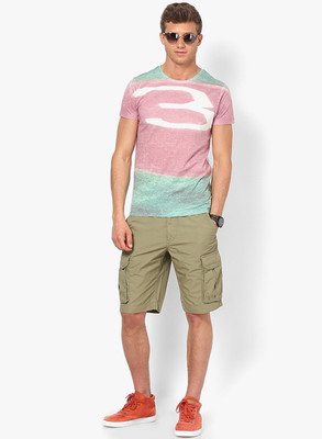 

Jack & Jones Graphic Print Men's Round Neck Green, Pink T-Shirt, Cloud cream
