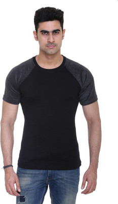 

Colors & Blends Solid Men' Round Neck Black T-Shirt