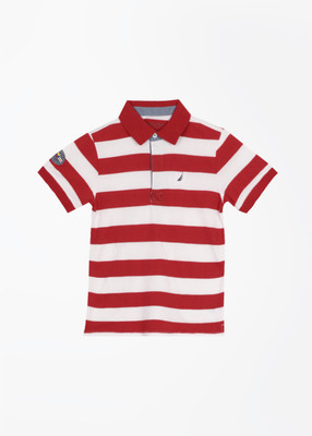 

Nautica Boys Striped T Shirt(Multicolor, Pack of 1, Rw