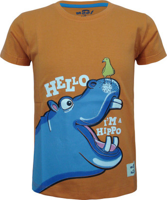 

Kothari Boys Printed T Shirt(Orange, Pack of 1