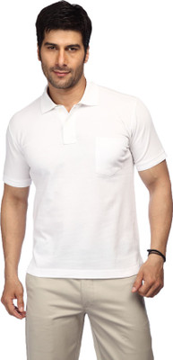 

ColorPlus Solid Men's Polo Neck White T-Shirt