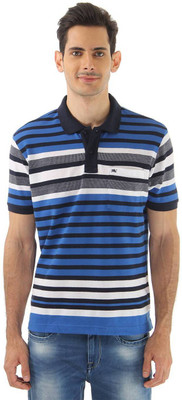 

Monte Carlo Striped Men's Polo Neck Black, Blue T-Shirt