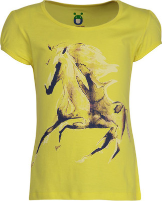 

Poppers by Pantaloons Girls Graphic Print T Shirt(Yellow, Bright yellow