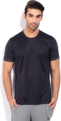 ADIDAS Solid Men's Round Neck Black T-Shirt, Chblme