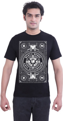 

Tantra Graphic Print Men's Round Neck Black T-Shirt