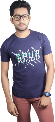 

Spur Printed Men's Round Neck Dark Blue T-Shirt, Marine