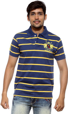 

Sports 52 Wear Striped Men's Polo Neck Multicolor T-Shirt, Blu.yell.