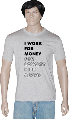 

Tshirt.in Graphic Print Men' Round Neck Grey T-Shirt, Grey melange