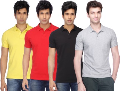 Concepts Solid Men Polo Neck Multicolor T-Shirt