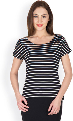 

Rigo Striped Women's Round Neck Black, White T-Shirt