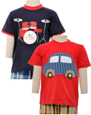 

JusCubs Boys Printed T Shirt(Multicolor, Pack of 2