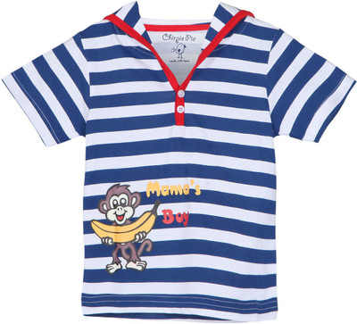 

Chirpie Pie by Pantaloons Boys Striped T Shirt(Blue, Pack of 1, Navy