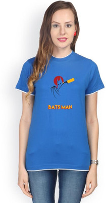 

Campus Sutra Solid Women's Round Neck Blue T-Shirt, Royal blue