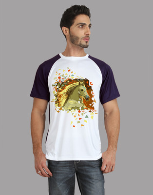 

Trionic Printed Men's Round Neck Purple T-Shirt, Deep purple