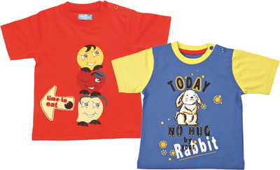 

JusCubs Boys Embroidered T Shirt(Multicolor, Pack of 2, Multi colour