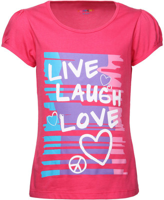 

Poppers by Pantaloons Girls Graphic Print T Shirt(Pink, Light fuchsia