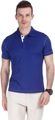 

Zobello Solid Men's Polo Neck Blue T-Shirt, Rich royal;sparkle white