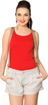 

Miss Chase Solid Women's Round Neck Red T-Shirt