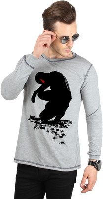 

SayItLoud Printed Men's Round Neck Grey T-Shirt