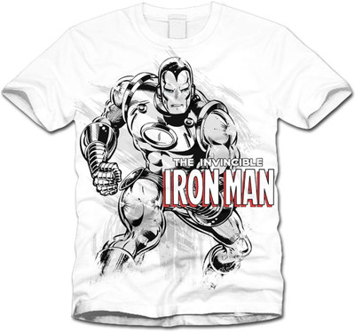 

Super Drool Graphic Print Men' Round Neck White T-Shirt