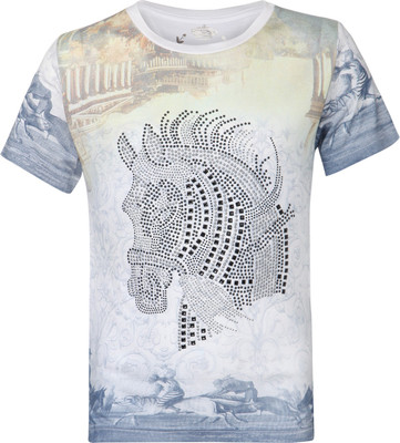 Fritzberg Boys Printed T Shirt(Dark Blue