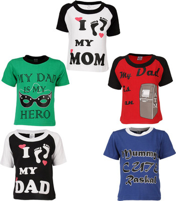 

Gkidz Boys Printed T Shirt(Multicolor, Pack of 5, Blue