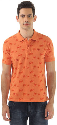 

Monte Carlo Printed Men's Polo Neck Orange T-Shirt