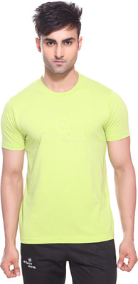 

Sport Sun Solid Men' Round Neck Green T-Shirt