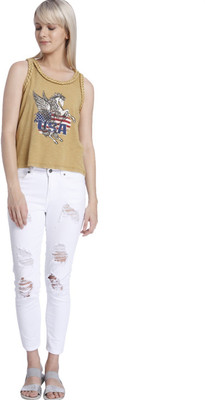 

Vero Moda Graphic Print Women's Round Neck Brown T-Shirt, Tan