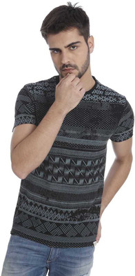 

Jack & Jones Printed Men's Round Neck Blue T-Shirt, Caviar