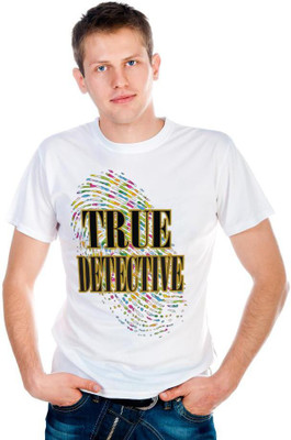

6th Cross Graphic Print Men's Round Neck White T-Shirt