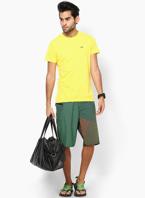 

Jack & Jones Solid Men's Round Neck Yellow T-Shirt, Maize
