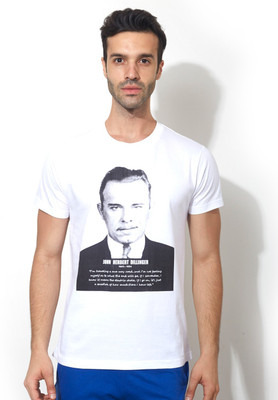 

Smugglerz Inc. Graphic Print Men's Round Neck White T-Shirt