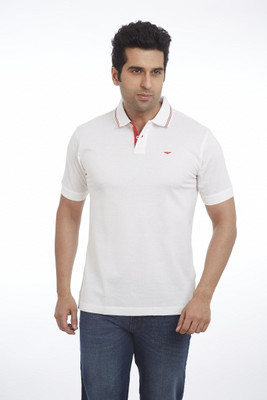 

Park Avenue Solid Men's Polo Neck White T-Shirt