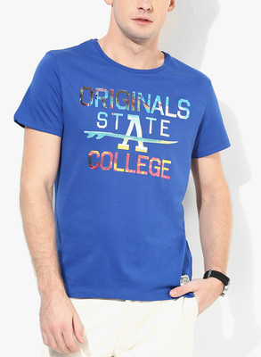 

Jack & Jones Graphic Print Men' Round Neck Blue T-Shirt, Surf the web