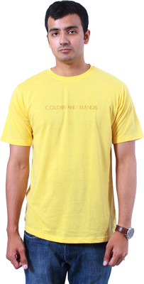 

Colors & Blends Solid Men's Round Neck Yellow T-Shirt, Lemon
