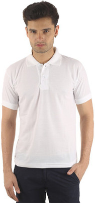 

Velgo Solid Men's Polo Neck White T-Shirt