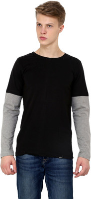 

Rigo Solid Men's Round Neck Black T-Shirt