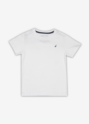 

Nautica Boys Solid Cotton T Shirt(White, Pack of 1, 134