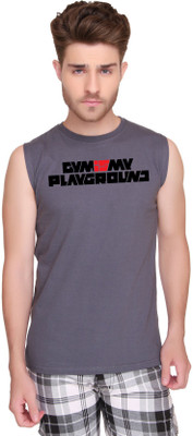 

SayItLoud Printed Men' Round Neck Grey T-Shirt