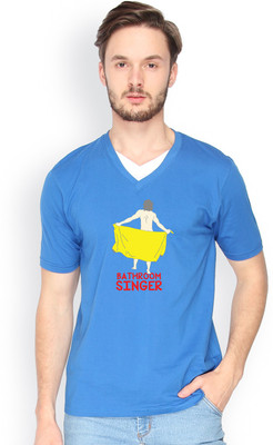 

Campus Sutra Solid Men V-neck Blue T-Shirt, Royal blue