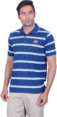 

Proline Striped Men' Polo Neck Blue T-Shirt